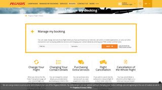 Manage My Booking | Pegasus Airlines
