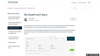 My student can't log in – checkology
