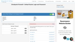 Checkpoint Firewall-1 Default Router Login and Password - Clean CSS