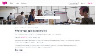 Check your application status – Lyft Help