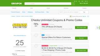 Checks Unlimited Coupons, Promo Codes & Deals 2019 - Groupon