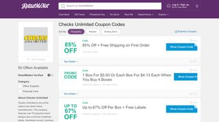 Checks Unlimited Coupons, Offers, Coupon Codes - RetailMeNot