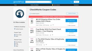 $3 Off CheckWorks Coupons, Promo Codes, Jan 2019 - Goodshop
