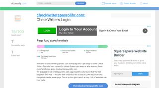Access checkwriterspayrollhr.com. CheckWriters Login