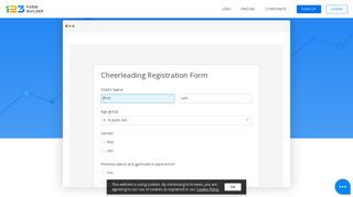 Free Cheerleading Registration Form Template |123FormBuilder
