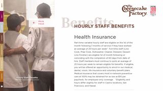 Hourly Staff Benefits - The Cheesecake Factory