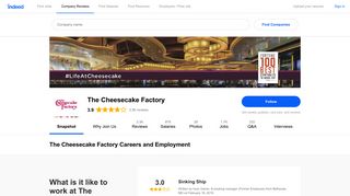 The Cheesecake Factory Careers and Employment | Indeed.com