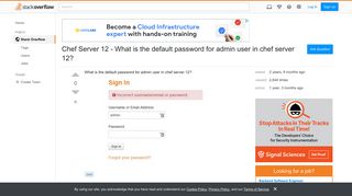 Chef Server 12 - What is the default password for admin user in ...