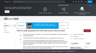 How to reset password for Chef web server without email - Server Fault