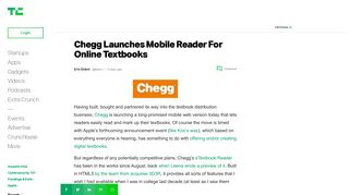 Chegg Launches Mobile Reader For Online Textbooks | TechCrunch