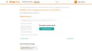 Solved: Why Is Chegg Book Solutions Not Working???? | Chegg.com