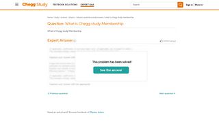 Solved: What Is Chegg Study Membership | Chegg.com
