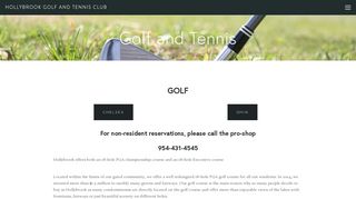 Golf and Tennis — Hollybrook Golf and Tennis Club