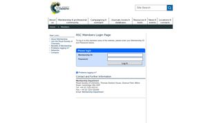 RSC members Login Page - Royal Society of Chemistry