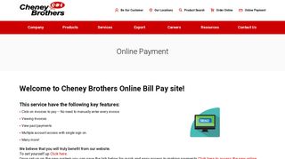 Online Payment - Cheney Brothers | Florida Food Distributor