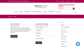 Account Login - Cherry Blooms
