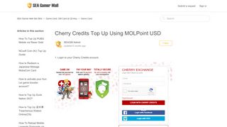Cherry Credits Top Up Using MOLPoint USD – SEA Gamer Mall Sdn ...