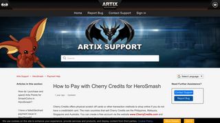 How to Pay with Cherry Credits for HeroSmash – Artix Support