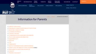 Information for Parents - The Cherwell School