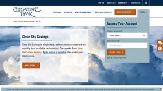 High Yield Online Savings - Chesapeake Bank