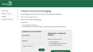 Citizen's Account is changing - Cheshire East Council - Council Tax ...
