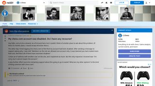 My chess.com account was disabled. Do I have any recourse? : chess ...