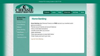 Home Banking - Chessie Federal Credit Union