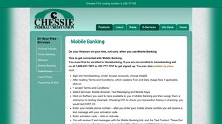 Mobile Banking - Chessie Federal Credit Union