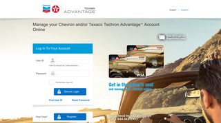 The Chevron and/or Texaco Techron Advantage™ Visa® Card