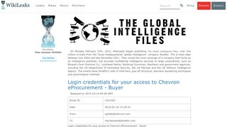 Login credentials for your access to Chevron eProcurement - Buyer