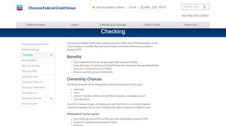 Checking - Chevron Federal Credit Union