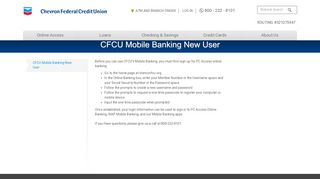 CFCU Mobile Banking New User - Chevron Federal Credit Union