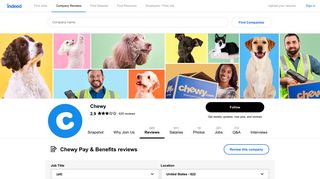 Working at Chewy: 192 Reviews about Pay & Benefits | Indeed.com