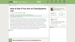 How to See if You Are on ChexSystems List (with Pictures)