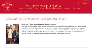 Recommend a Woman for Recruitment – Chi Omega