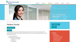 Patient Portal | CHI St Luke's Health-Memorial