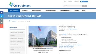 OneCare - Hot Springs - CHI St. Vincent