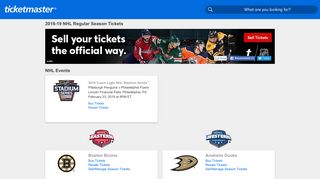 2018 - 2019 NHL Ticket Exchange | NHL Hockey Games, Schedule in ...