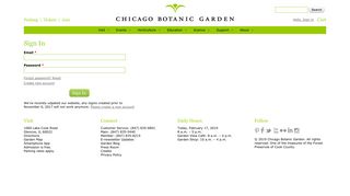 User account | Chicago Botanic Garden