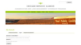 My Account | Conservation and Land Management Internship Program