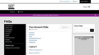Your Account | FAQs | Chicago Public Library