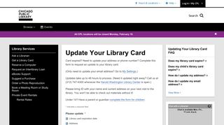 Update Your Library Card | Chicago Public Library