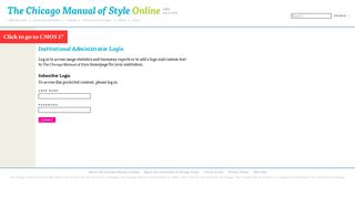 The Chicago Manual of Style Online: Institutional Administrator Login