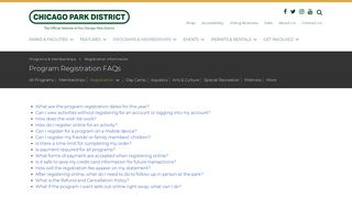 Program Registration FAQs | Chicago Park District