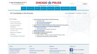 For Candidates in the Process | Chicago Police Department