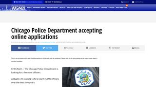 Chicago Police Department accepting online applications | WGN-TV