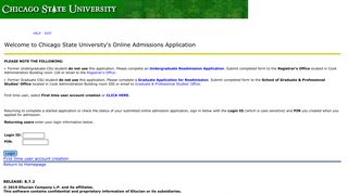 Welcome to Chicago State University's Online Admissions Application