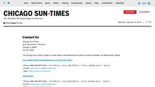 Contact Us | Chicago Sun-Times