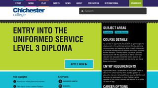 Entry into The Uniformed Service Level 3 Diploma - Chichester College
