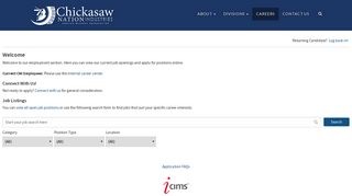 Chickasaw Nation Industries | Careers Center | Welcome
